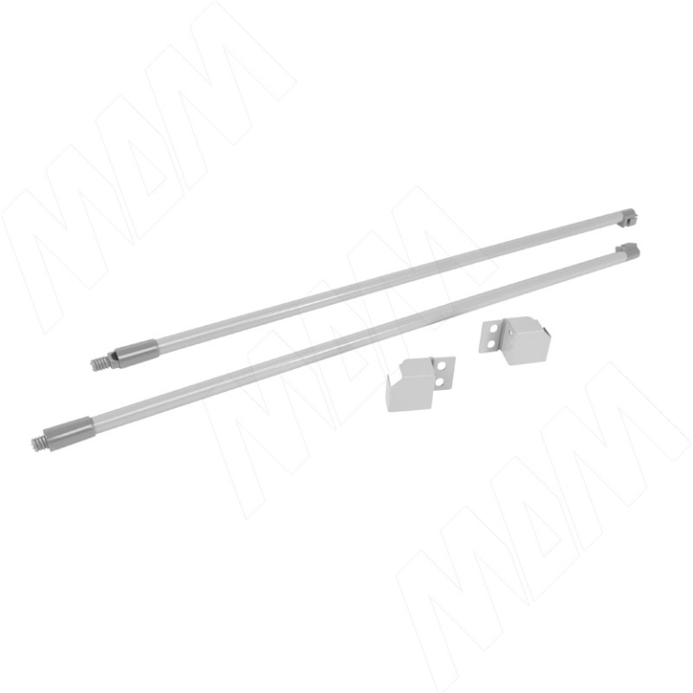 M-TECH комплект круглых рейлингов с фиксаторами 550 мм, серый металлик (RL550G/N)